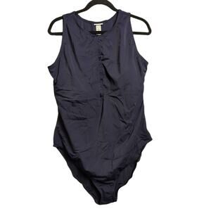 NWT Andie Navy Recycled Stretch Comfortable Malibu One-Piece Swimsuit XXXL